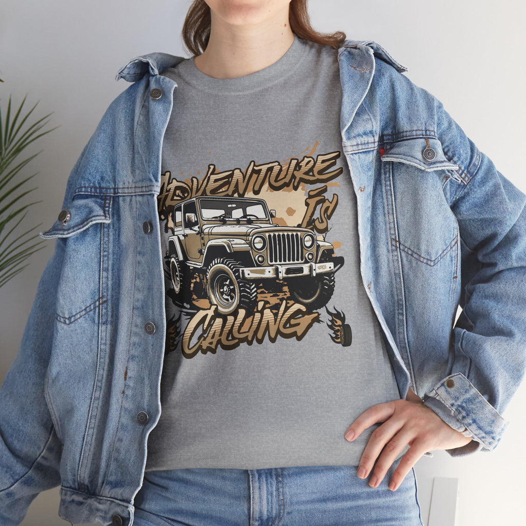 Adventure Is Calling Jeep T-Shirt - Vintage Off-Road Graphic Tee