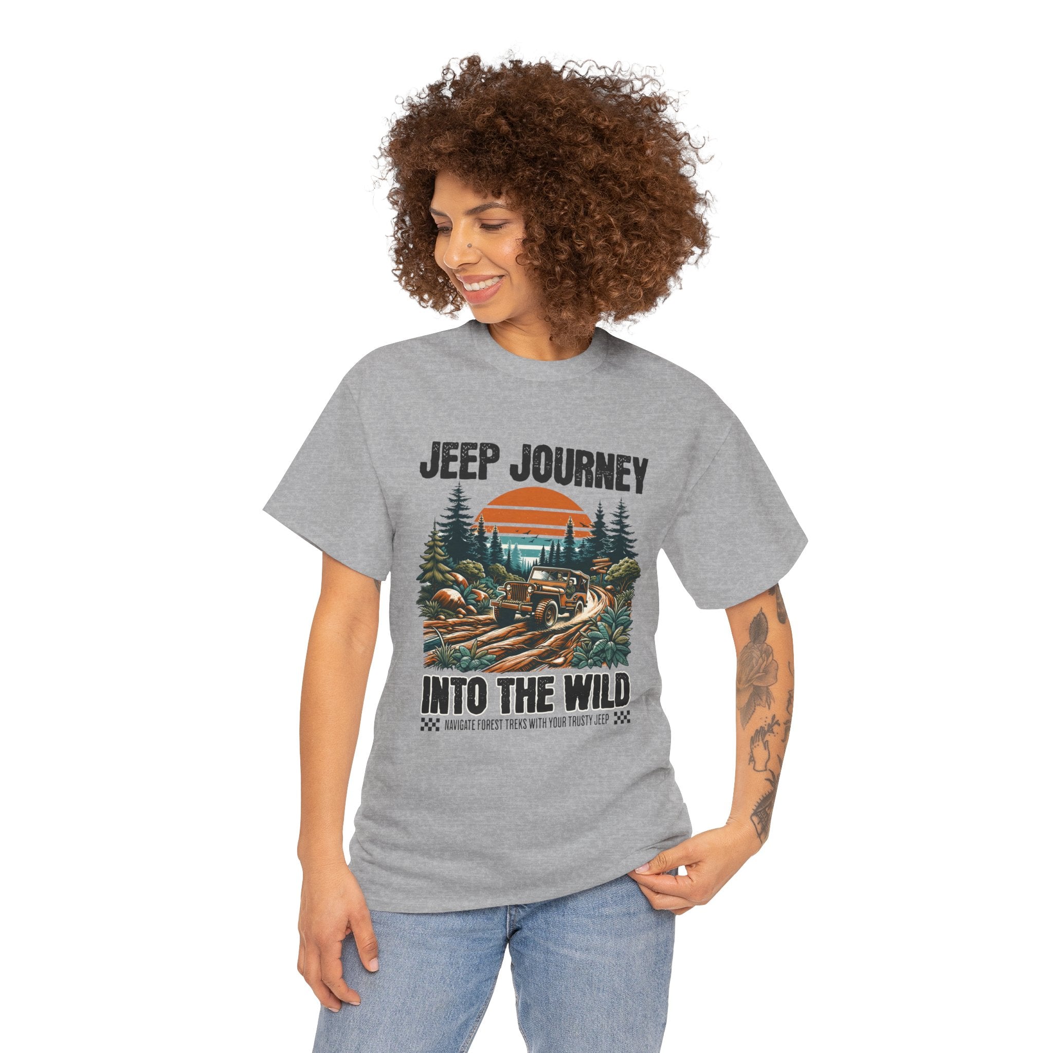 Into The Wild Jeep T-Shirt - Vintage Sunset Adventure Off-Road Graphic Tee