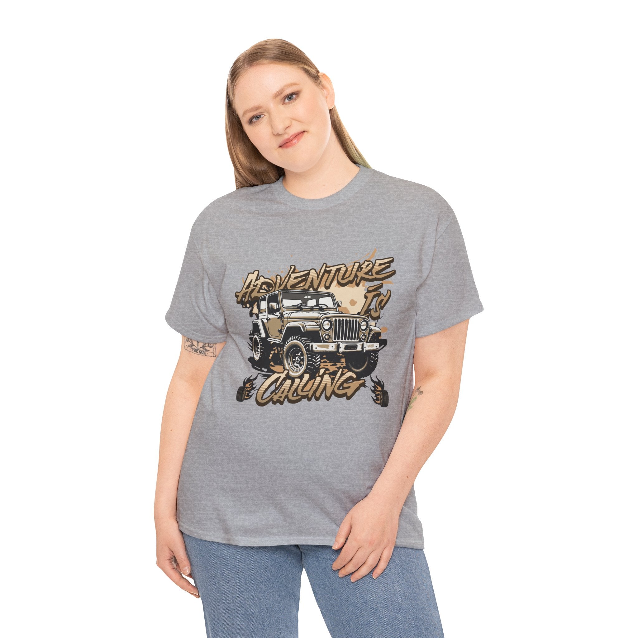 Adventure Is Calling Jeep T-Shirt - Vintage Off-Road Graphic Tee
