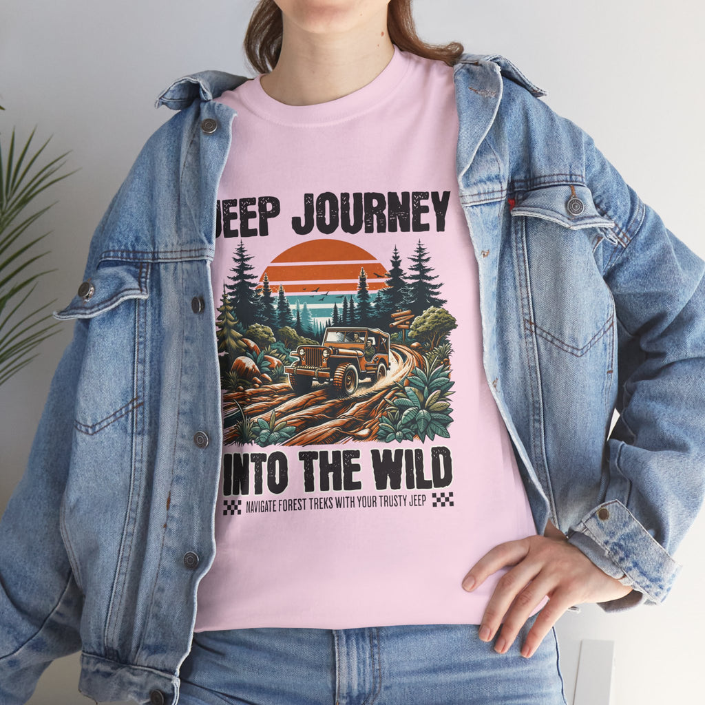 Into The Wild Jeep T-Shirt - Vintage Sunset Adventure Off-Road Graphic Tee