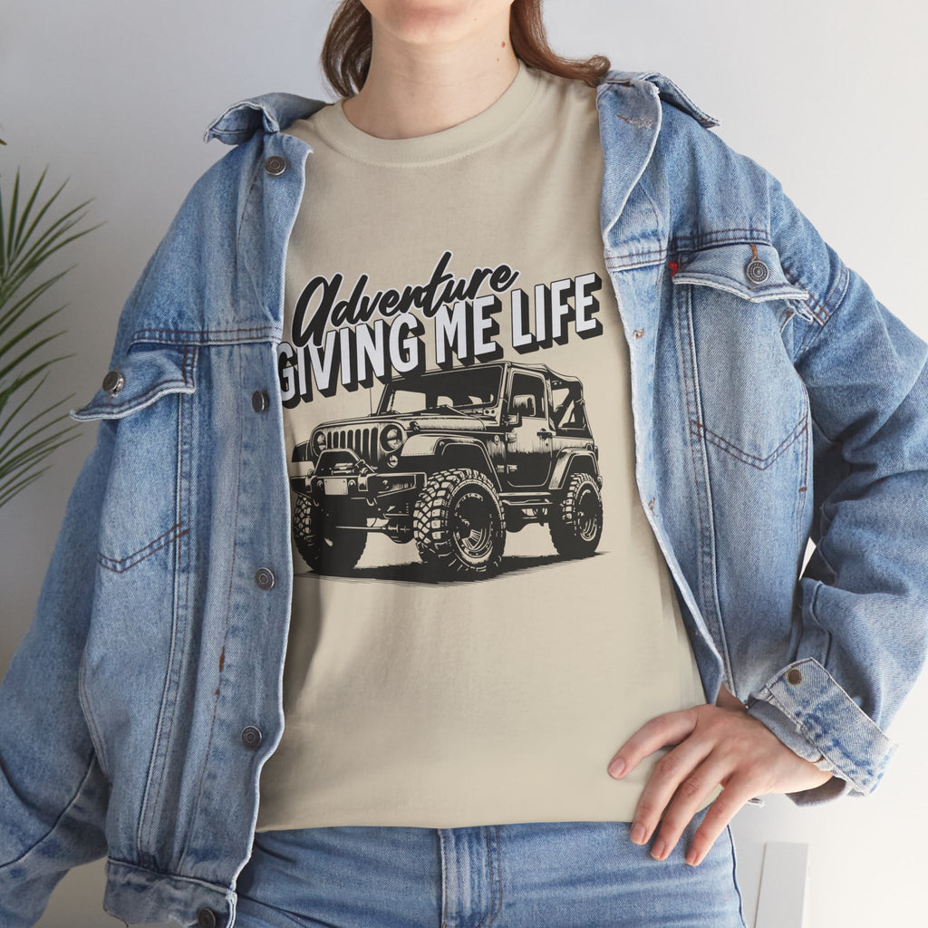 Adventure Giving Me Life Jeep T-Shirt - Minimalist Lifestyle Quote Inspirational Tee