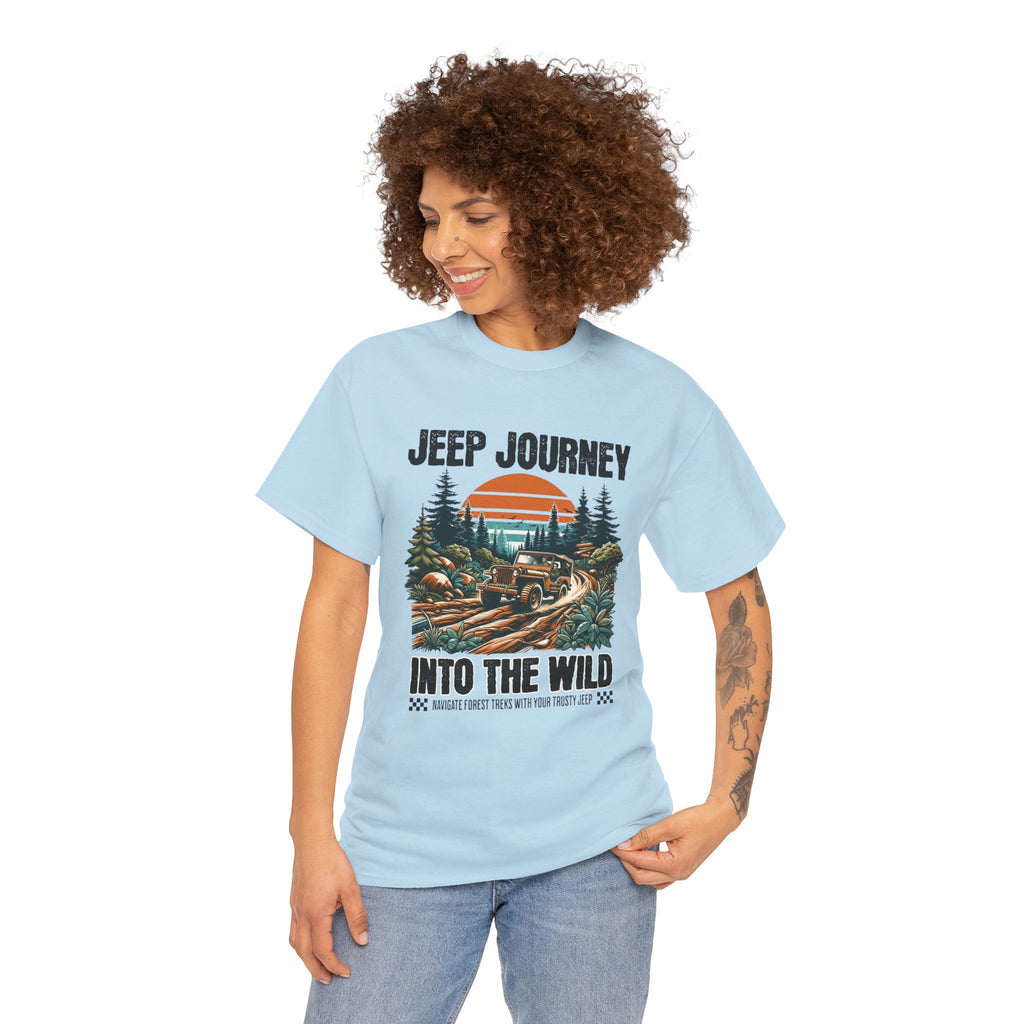 Into The Wild Jeep T-Shirt - Vintage Sunset Adventure Off-Road Graphic Tee