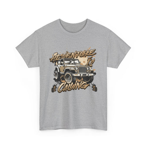 Adventure Is Calling Jeep T-Shirt - Vintage Off-Road Graphic Tee