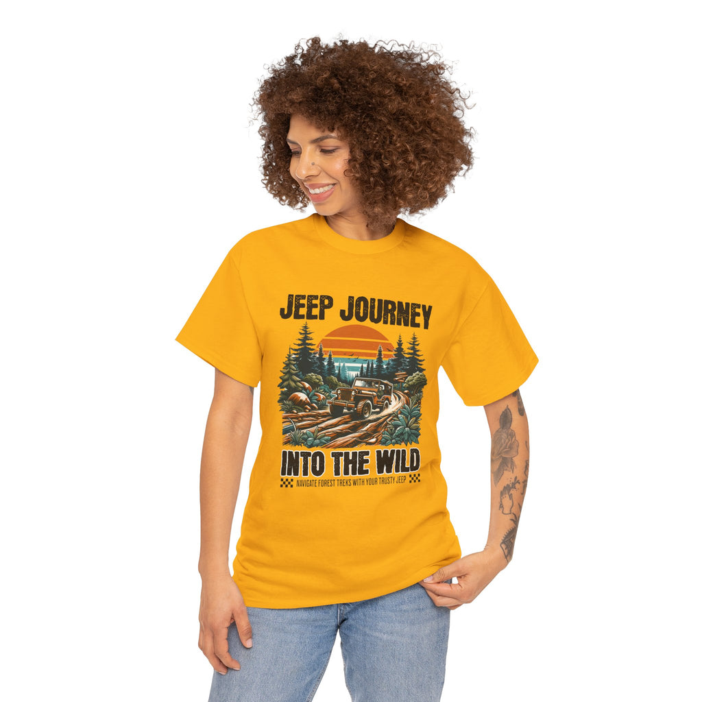 Into The Wild Jeep T-Shirt - Vintage Sunset Adventure Off-Road Graphic Tee