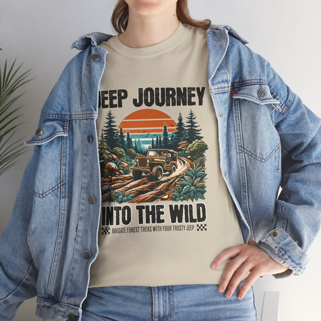 Into The Wild Jeep T-Shirt - Vintage Sunset Adventure Off-Road Graphic Tee