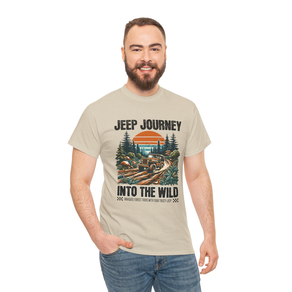 Into The Wild Jeep T-Shirt - Vintage Sunset Adventure Off-Road Graphic Tee