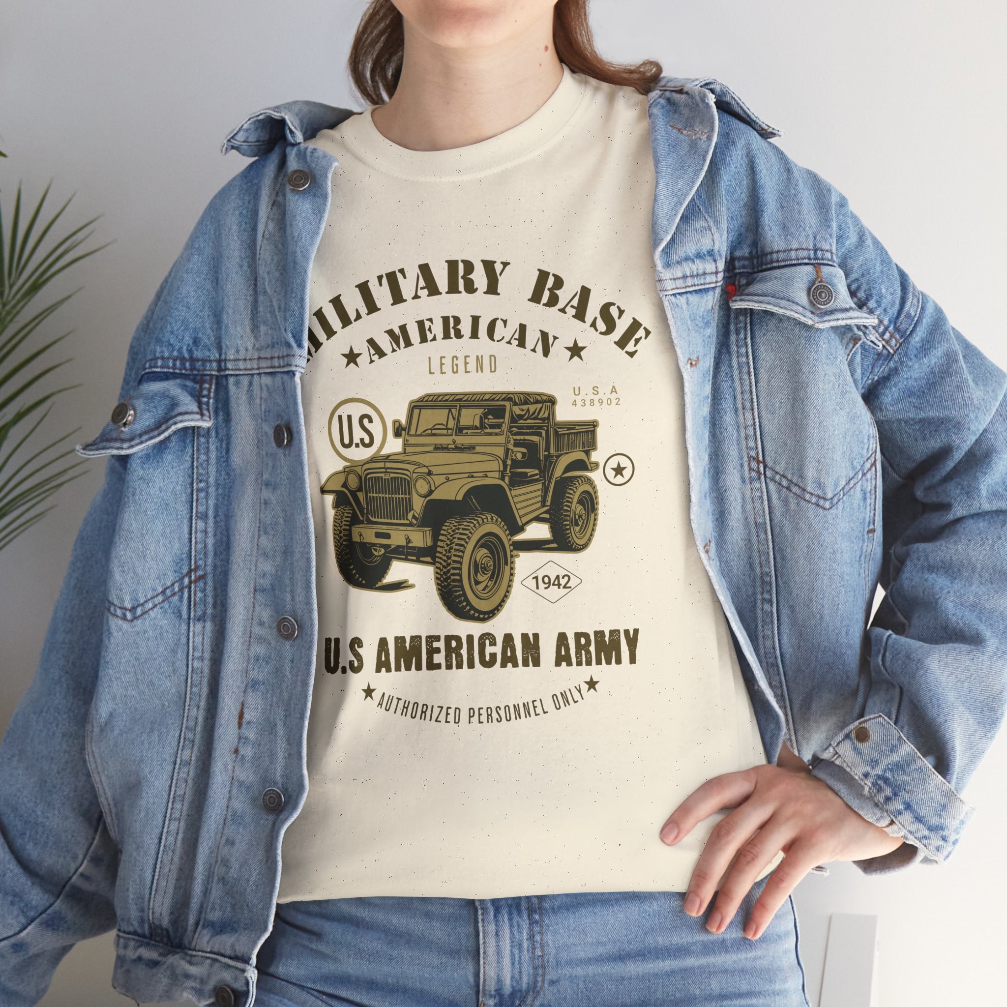 Military Base American Legend Jeep T-Shirt - US Army 1942 Willys Heritage Vintage Tee