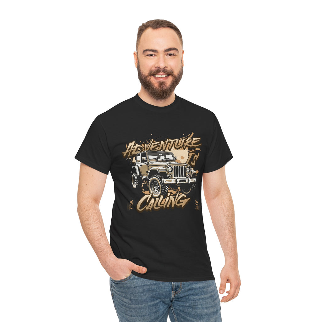 Adventure Is Calling Jeep T-Shirt - Vintage Off-Road Graphic Tee