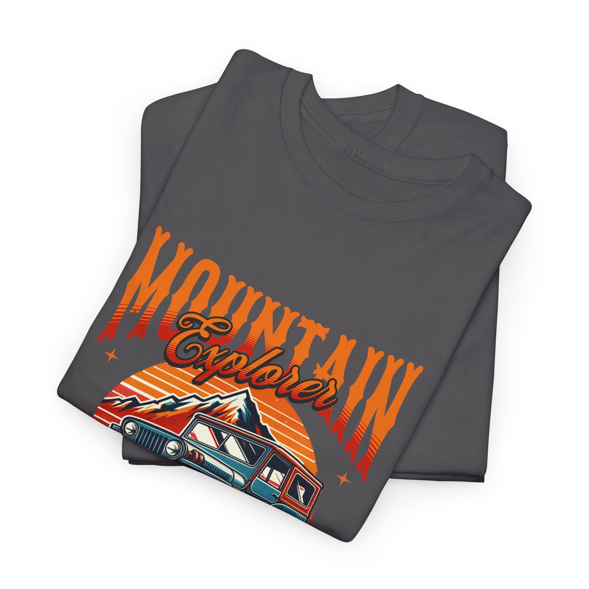 Mountain Explorer Jeep T-Shirt - Traveler And Storyteller Vintage Adventure Sunset Tee