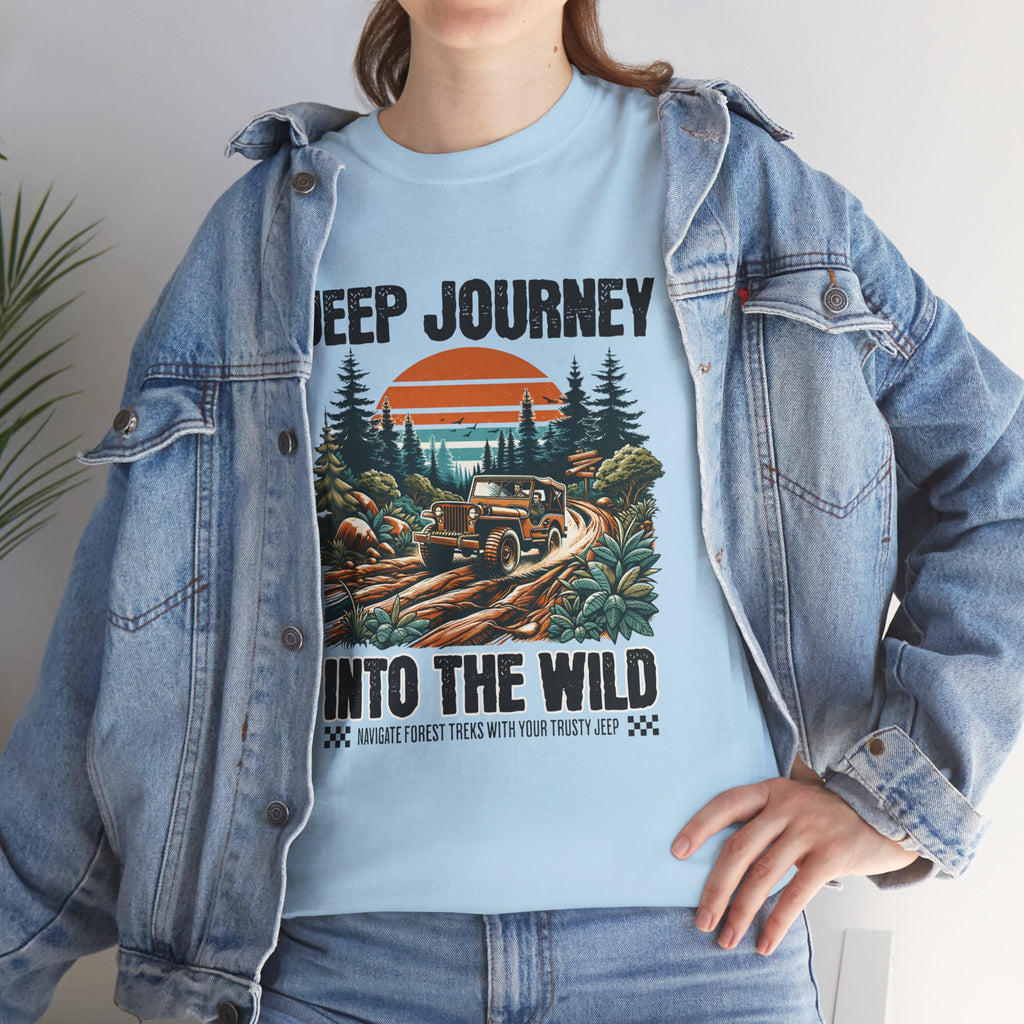 Into The Wild Jeep T-Shirt - Vintage Sunset Adventure Off-Road Graphic Tee