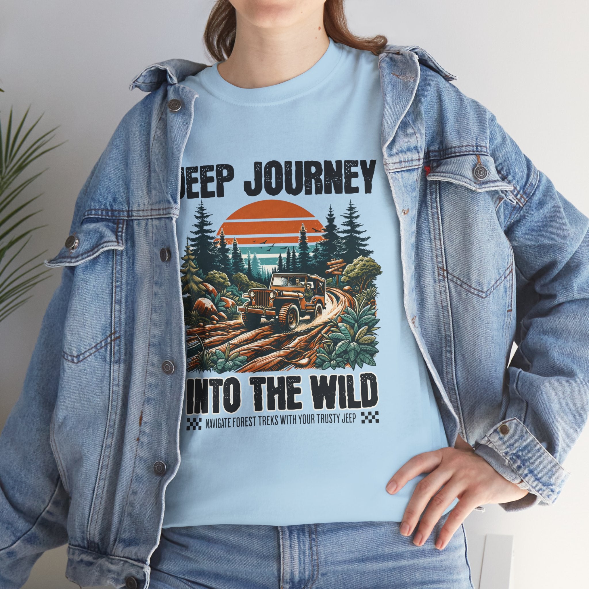 Into The Wild Jeep T-Shirt - Vintage Sunset Adventure Off-Road Graphic Tee