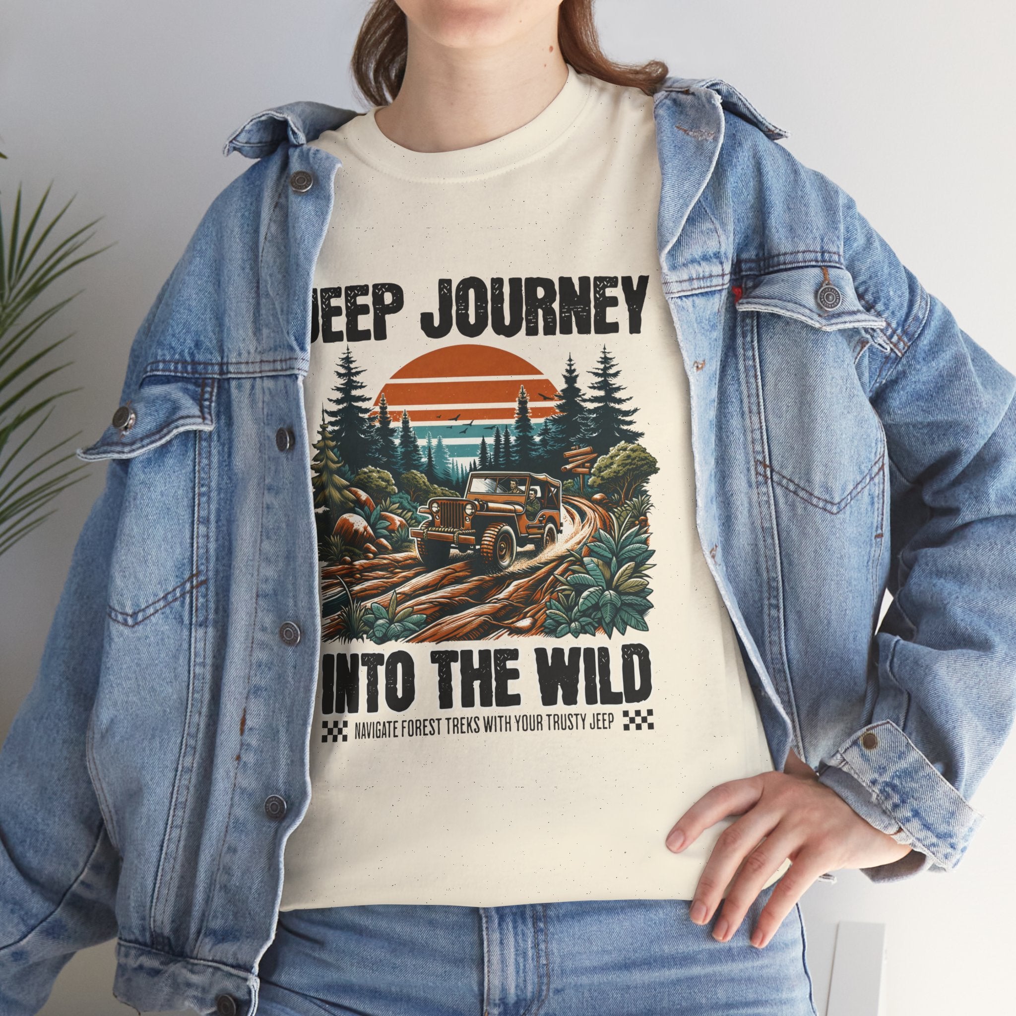 Into The Wild Jeep T-Shirt - Vintage Sunset Adventure Off-Road Graphic Tee