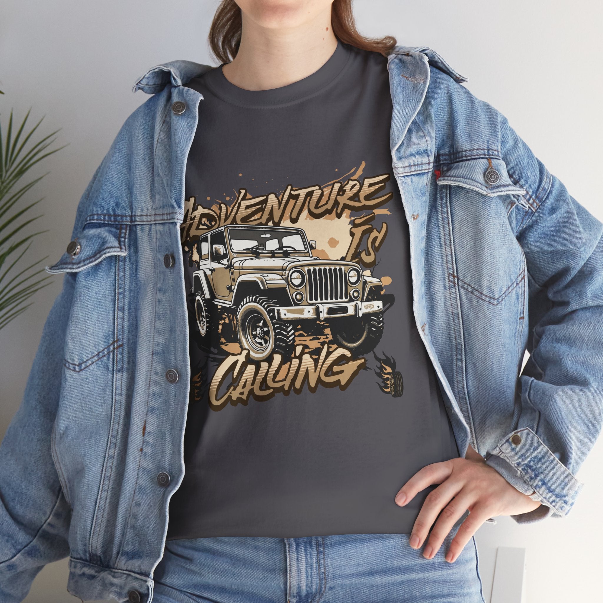 Adventure Is Calling Jeep T-Shirt - Vintage Off-Road Graphic Tee