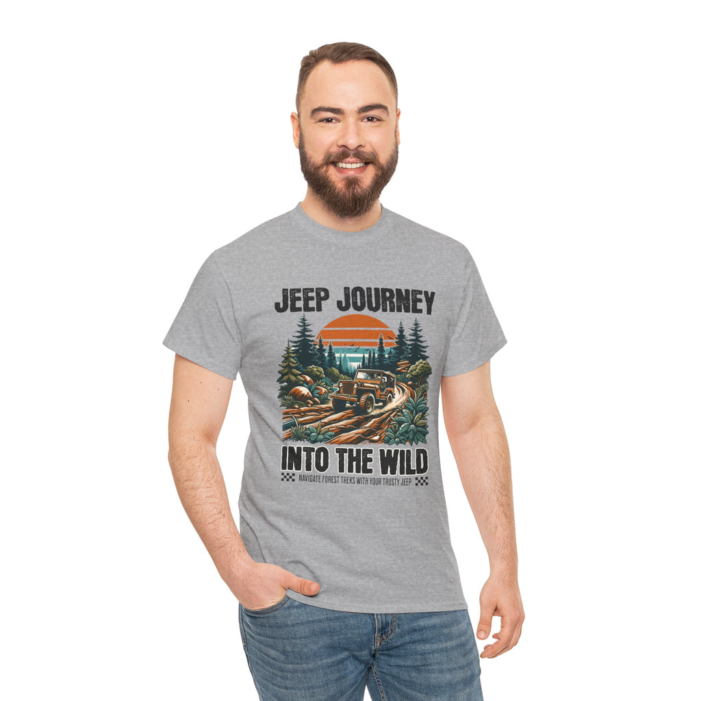 Into The Wild Jeep T-Shirt - Vintage Sunset Adventure Off-Road Graphic Tee