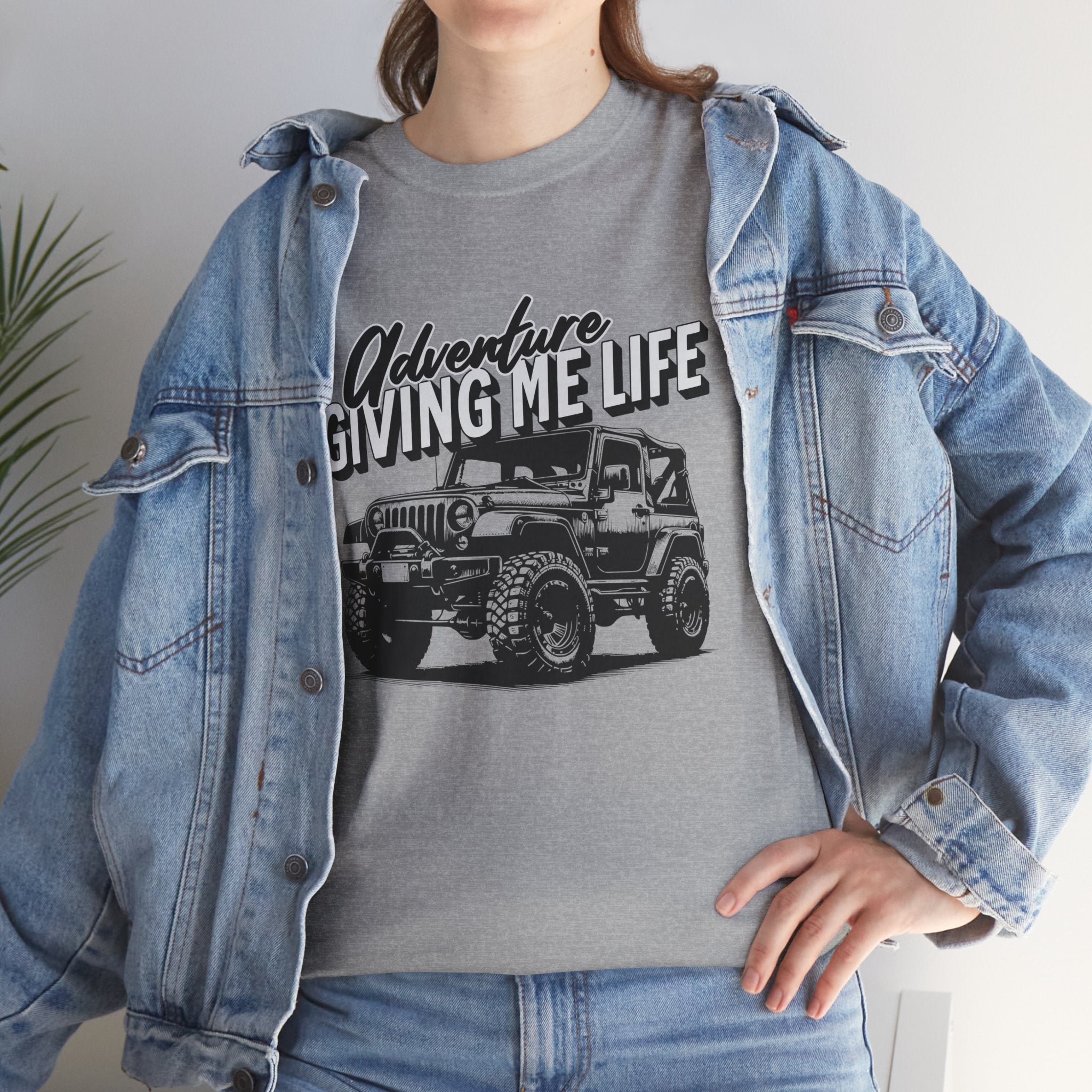 Adventure Giving Me Life Jeep T-Shirt - Minimalist Lifestyle Quote Inspirational Tee