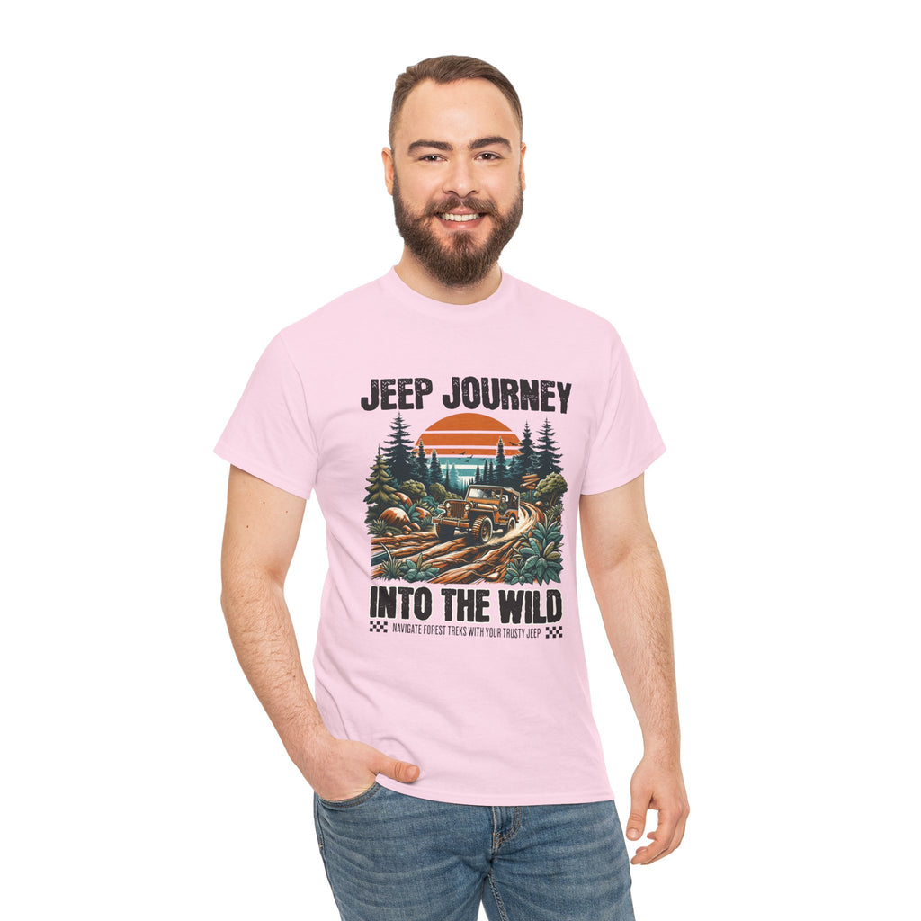 Into The Wild Jeep T-Shirt - Vintage Sunset Adventure Off-Road Graphic Tee