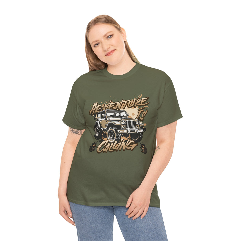 Adventure Is Calling Jeep T-Shirt - Vintage Off-Road Graphic Tee
