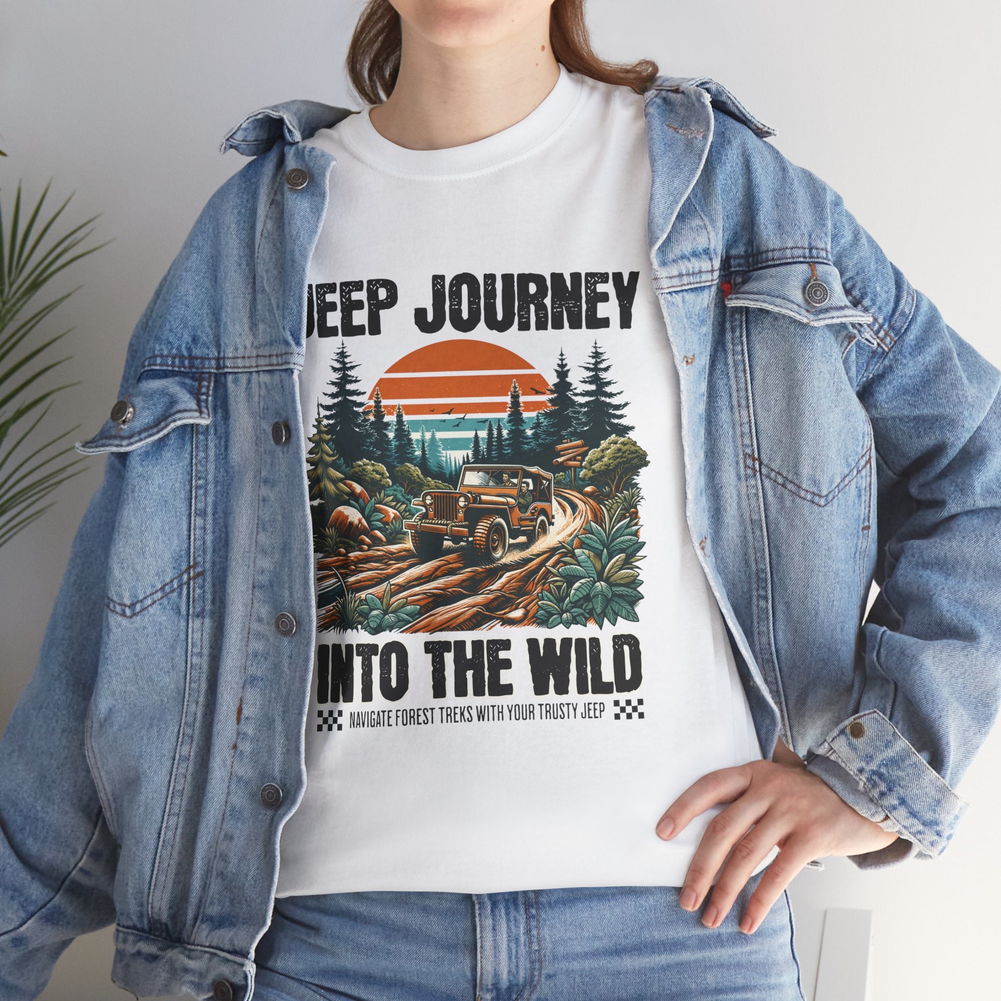 Into The Wild Jeep T-Shirt - Vintage Sunset Adventure Off-Road Graphic Tee