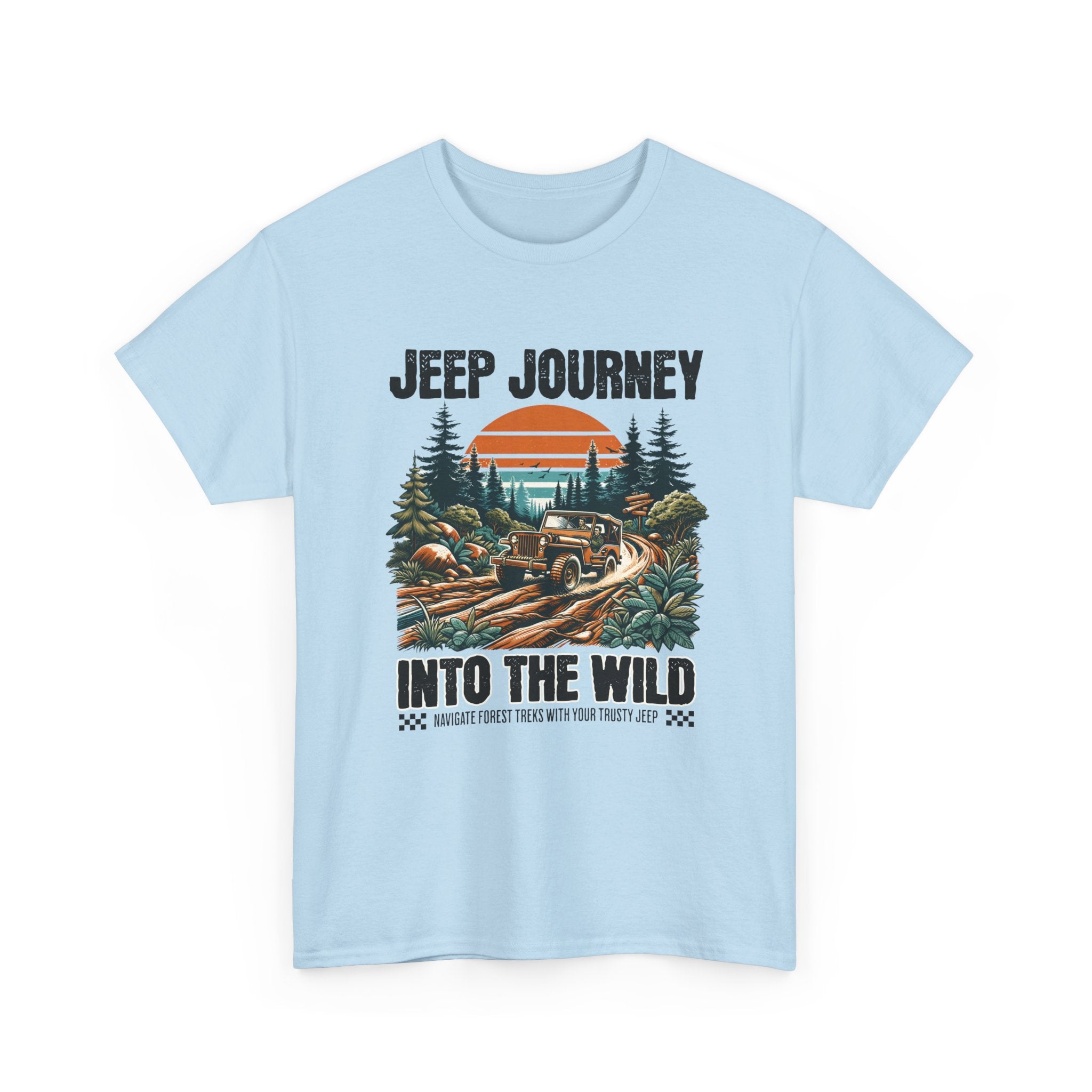 Into The Wild Jeep T-Shirt - Vintage Sunset Adventure Off-Road Graphic Tee