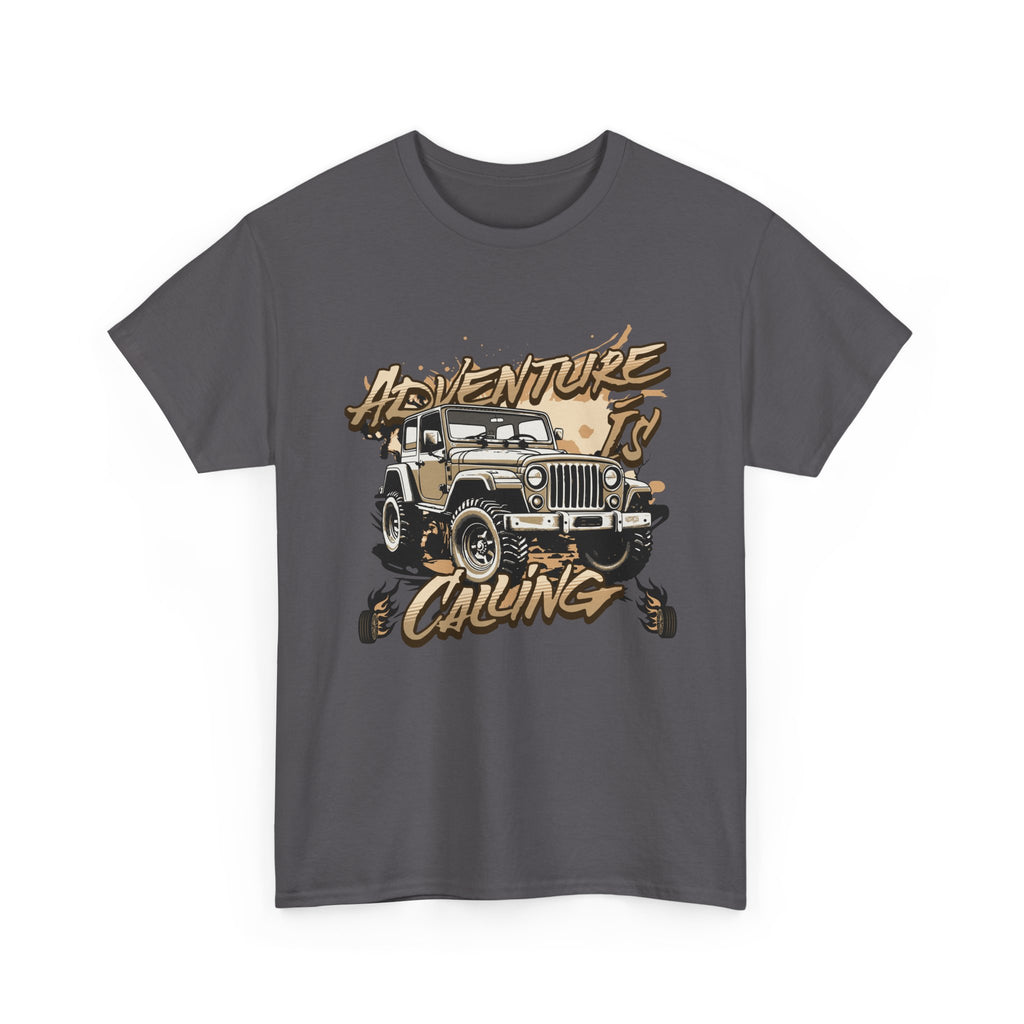 Adventure Is Calling Jeep T-Shirt - Vintage Off-Road Graphic Tee