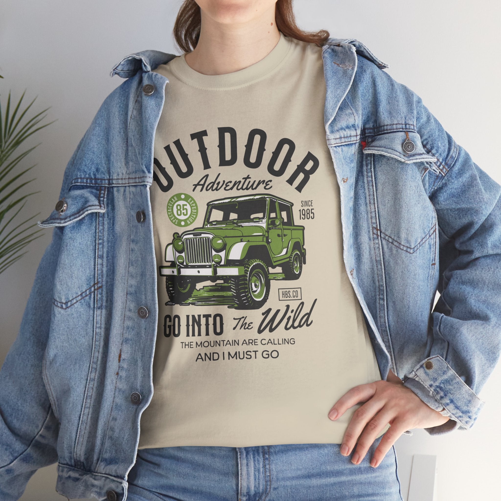 Outdoor Adventure Go Into The Wild Jeep T-Shirt - Mountains Are Calling Vintage Expedition Tee