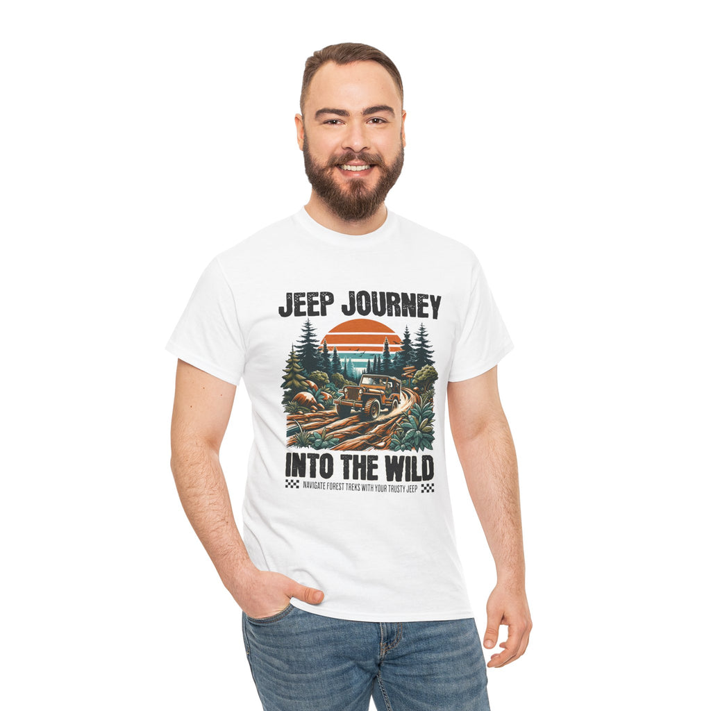 Into The Wild Jeep T-Shirt - Vintage Sunset Adventure Off-Road Graphic Tee