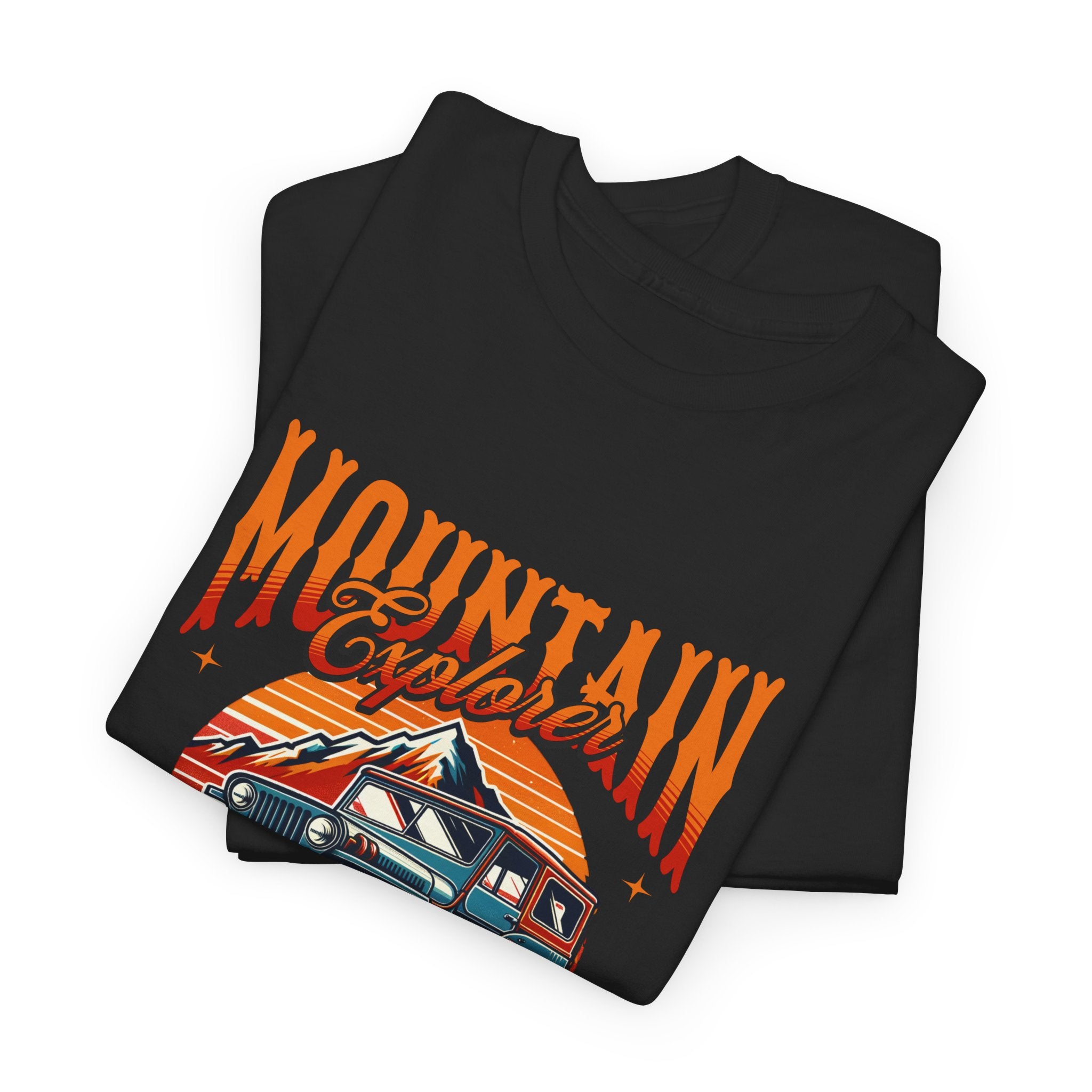 Mountain Explorer Jeep T-Shirt - Traveler And Storyteller Vintage Adventure Sunset Tee