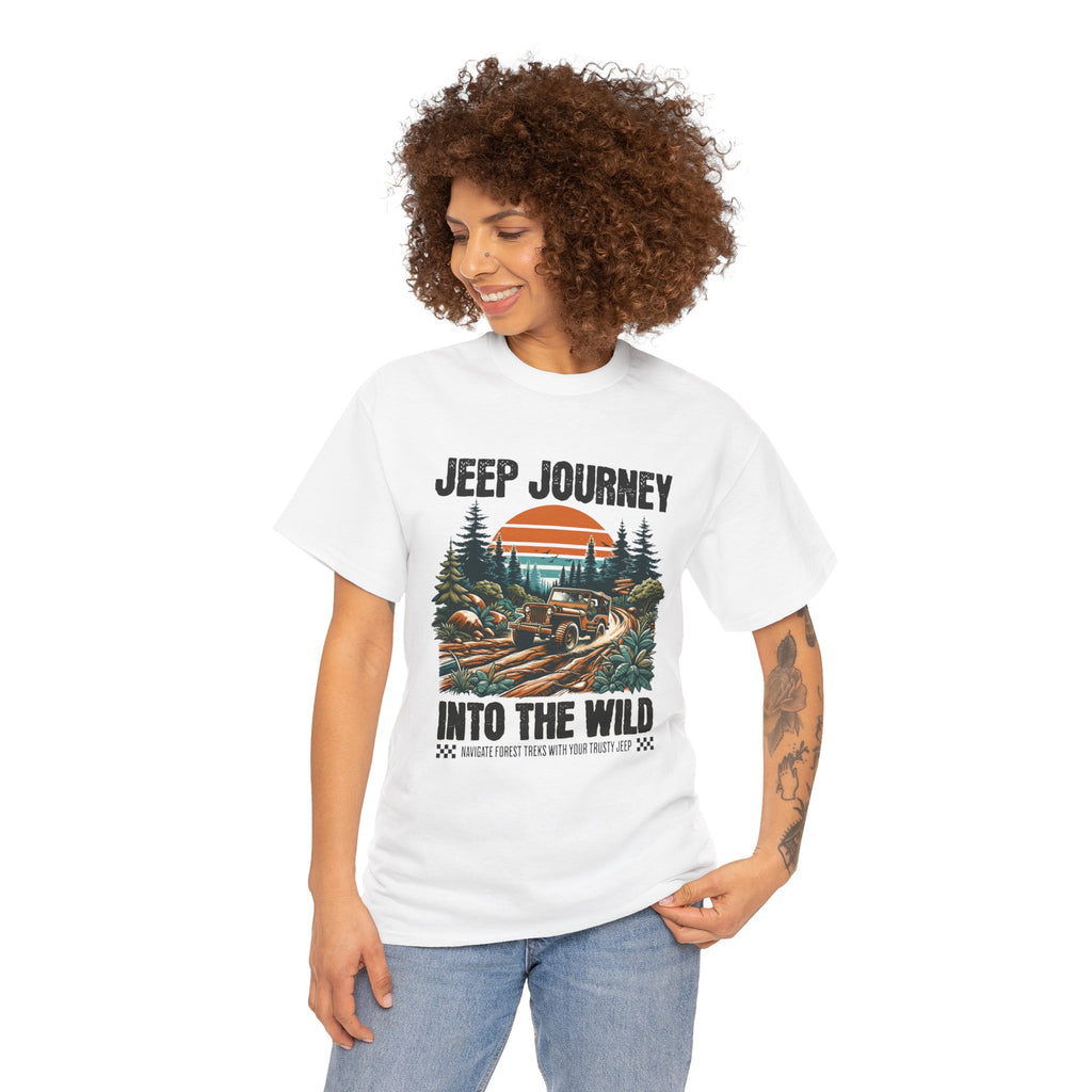 Into The Wild Jeep T-Shirt - Vintage Sunset Adventure Off-Road Graphic Tee