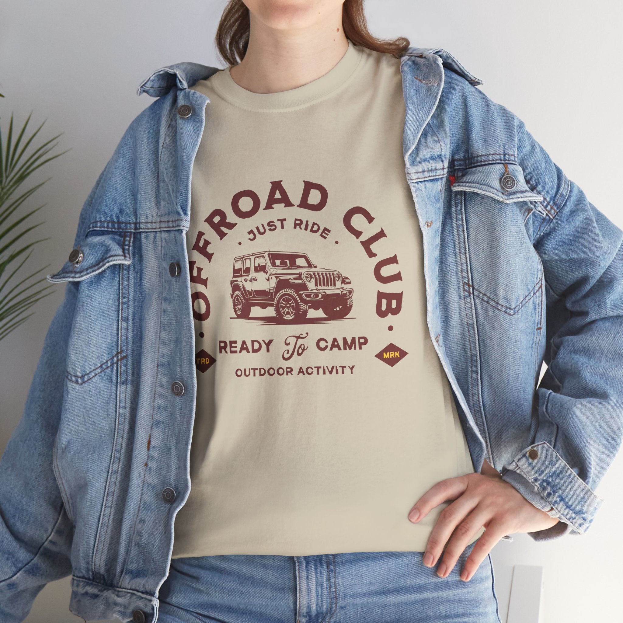 Offroad Club Just Ride Jeep T-Shirt - Ready To Camp Outdoor Activity Badge Tee