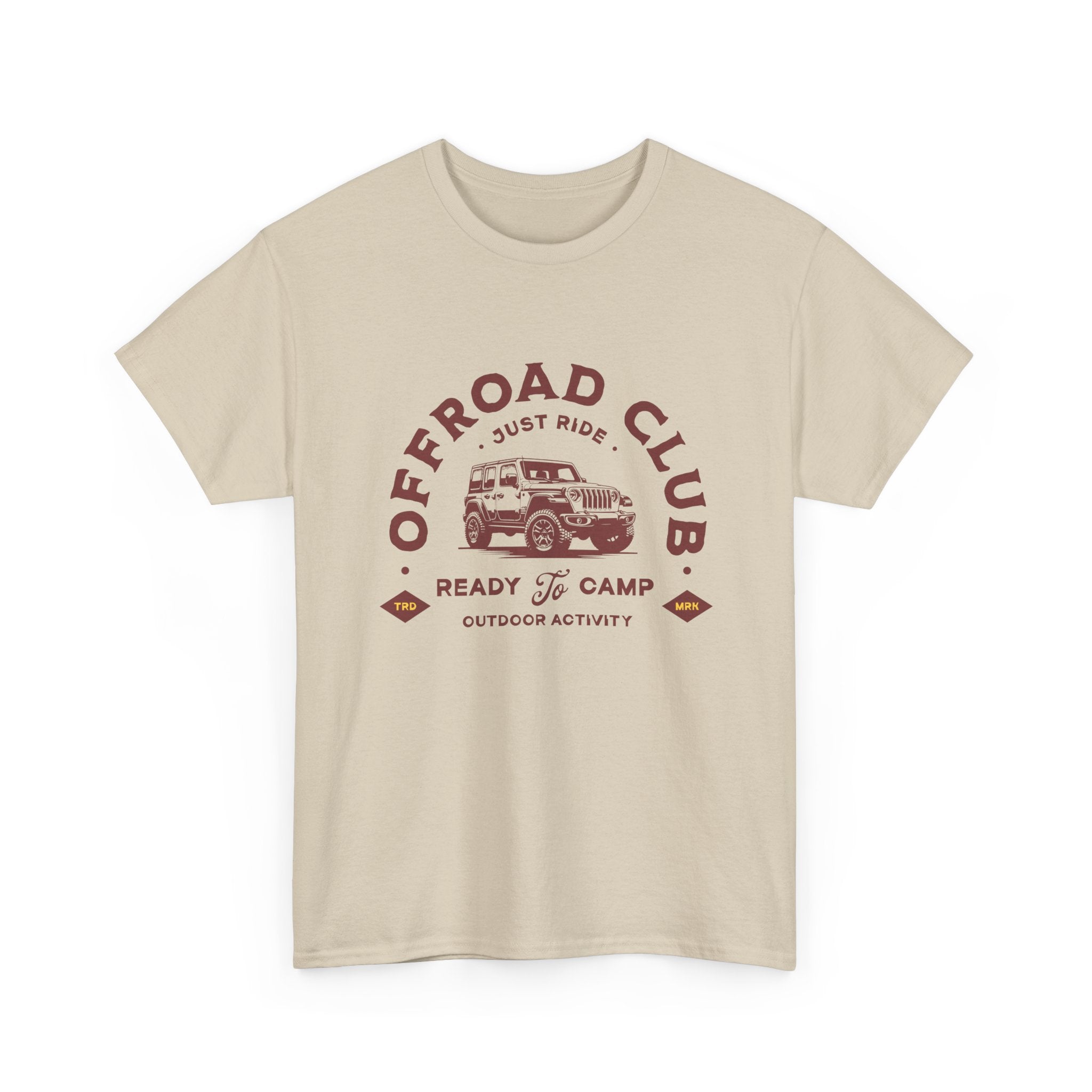 Offroad Club Just Ride Jeep T-Shirt - Ready To Camp Outdoor Activity Badge Tee