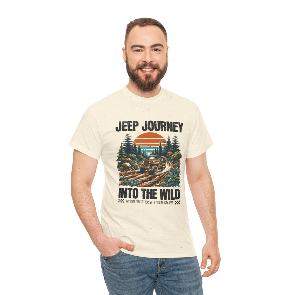 Into The Wild Jeep T-Shirt - Vintage Sunset Adventure Off-Road Graphic Tee