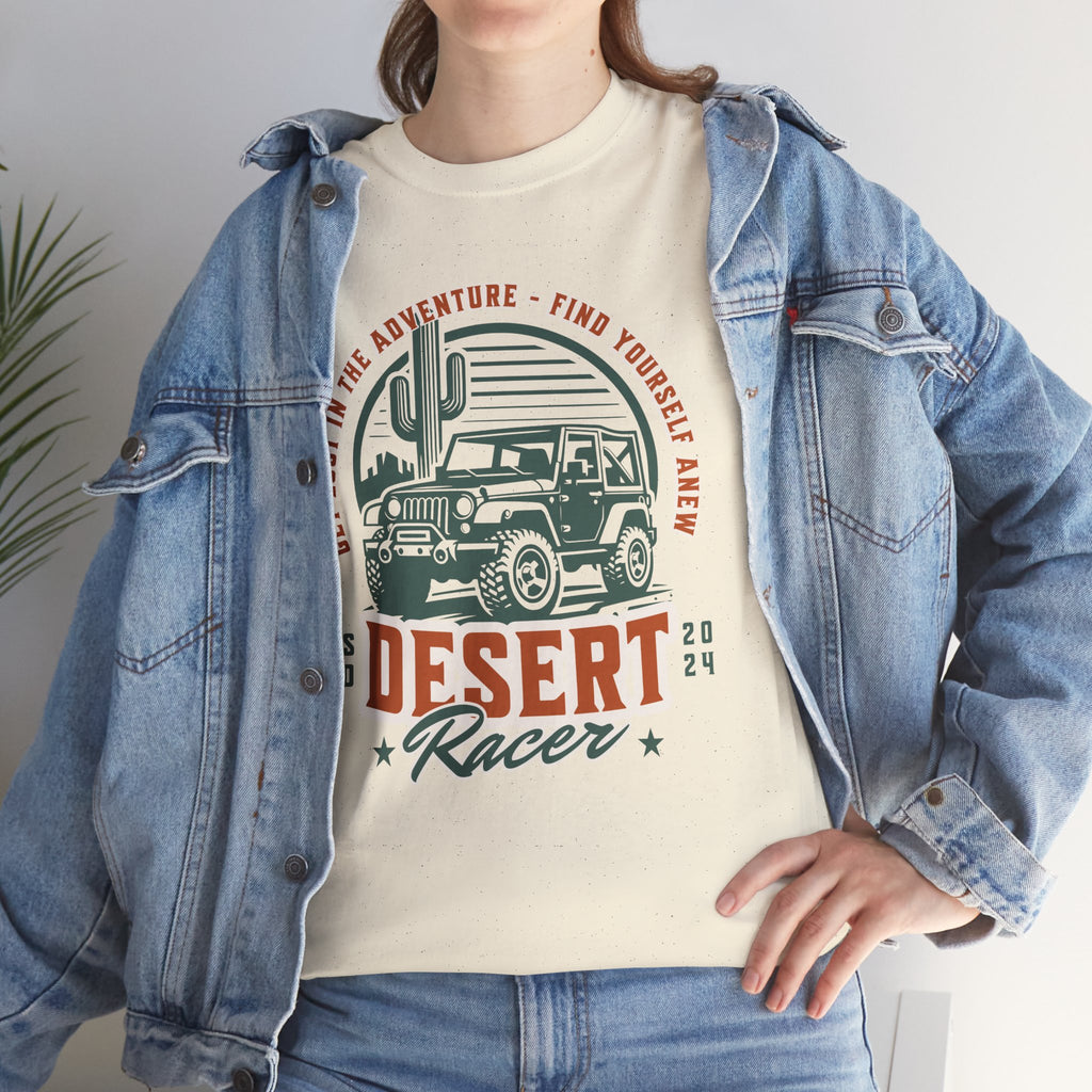 Desert Racer Jeep T-Shirt - Get Lost Find Yourself Southwest Adventure Badge Tee
