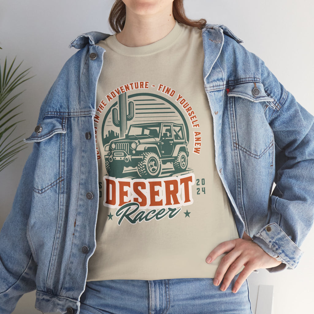 Desert Racer Jeep T-Shirt - Get Lost Find Yourself Southwest Adventure Badge Tee
