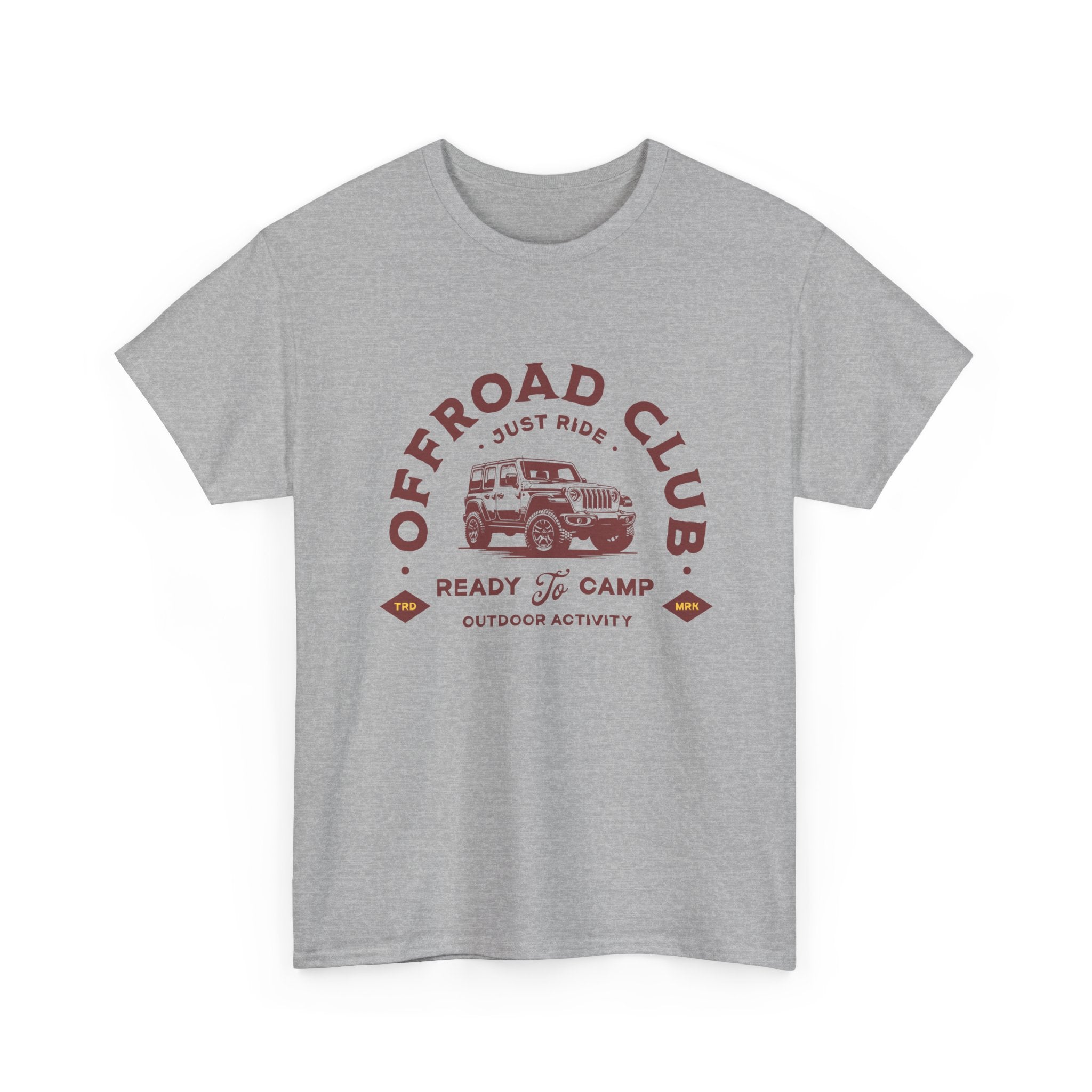 Offroad Club Just Ride Jeep T-Shirt - Ready To Camp Outdoor Activity Badge Tee