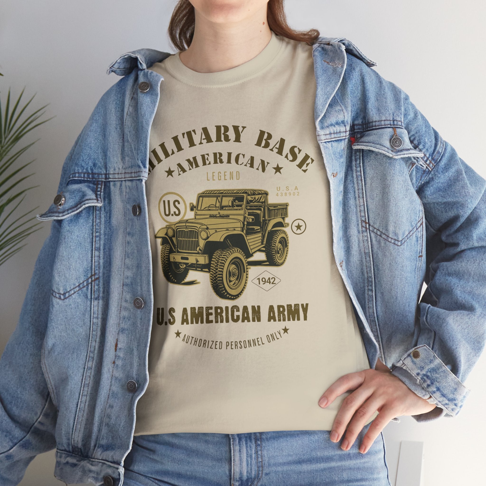 Military Base American Legend Jeep T-Shirt - US Army 1942 Willys Heritage Vintage Tee