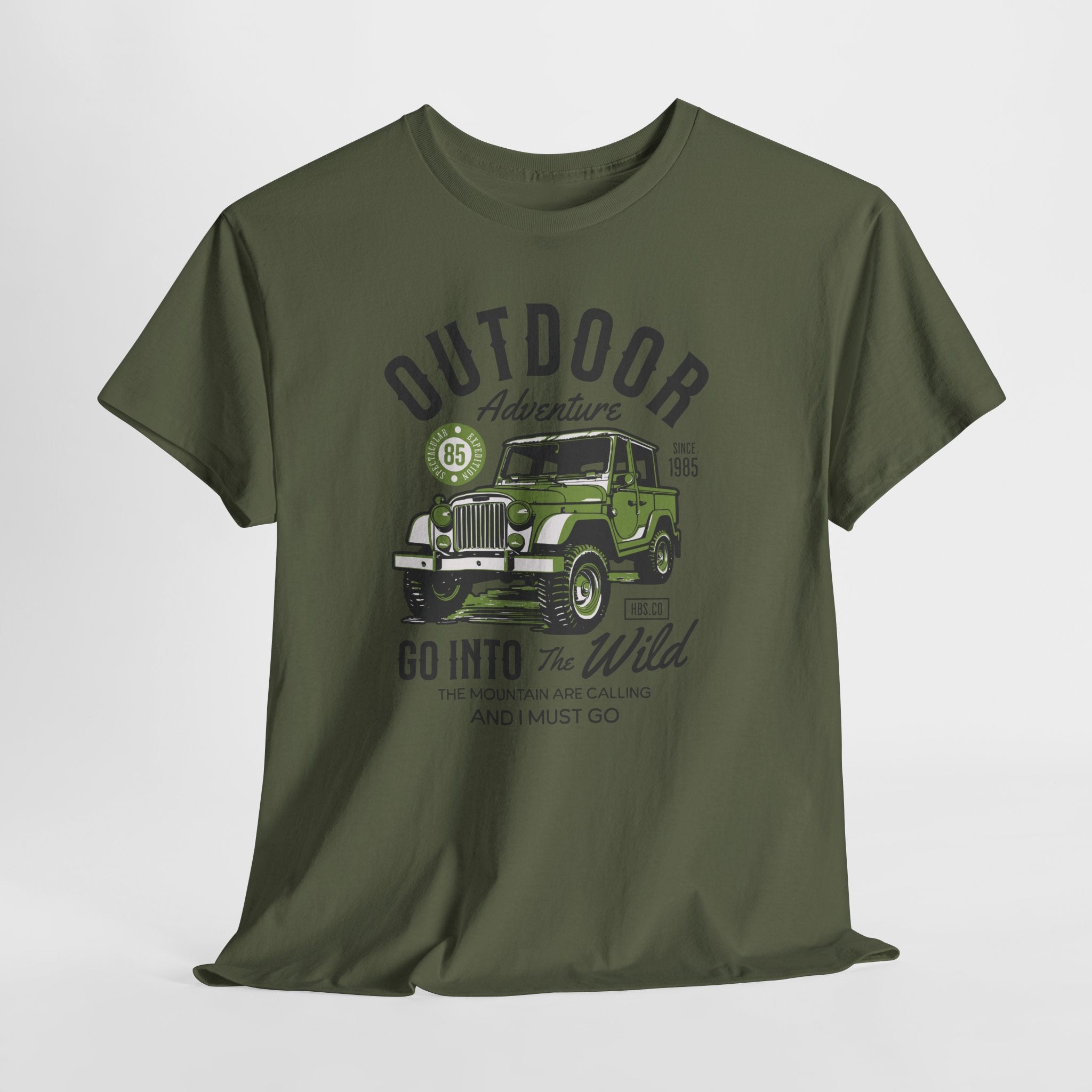 Outdoor Adventure Go Into The Wild Jeep T-Shirt - Mountains Are Calling Vintage Expedition Tee