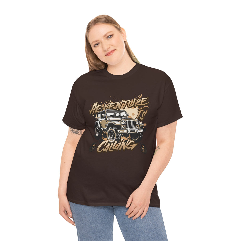 Adventure Is Calling Jeep T-Shirt - Vintage Off-Road Graphic Tee