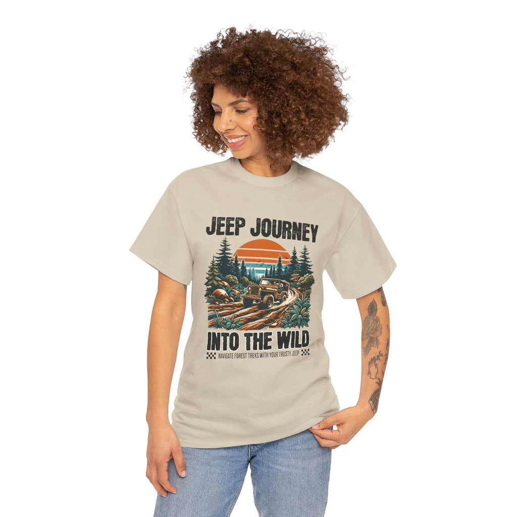 Into The Wild Jeep T-Shirt - Vintage Sunset Adventure Off-Road Graphic Tee