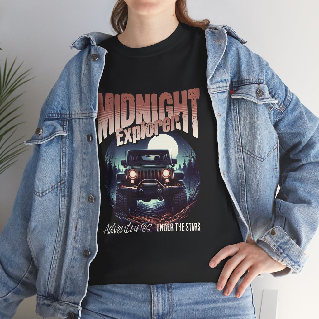 Midnight Explorer Jeep T-Shirt - Adventures Under The Stars Night Drive Tee