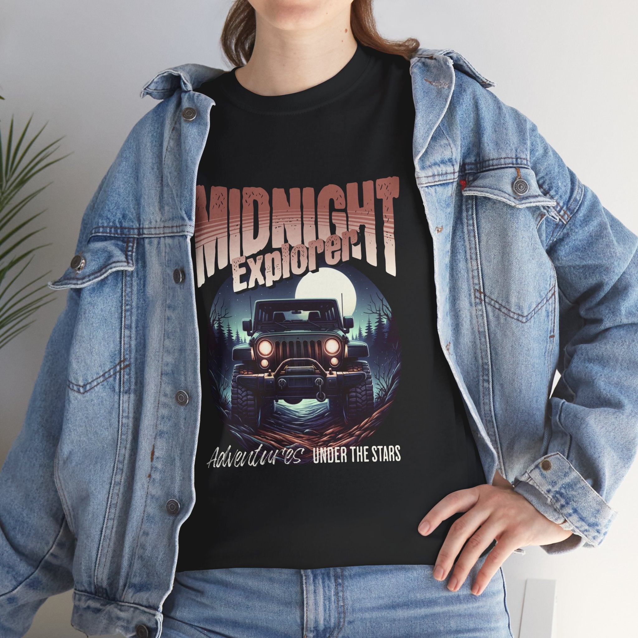 Midnight Explorer Jeep T-Shirt - Adventures Under The Stars Night Drive Tee