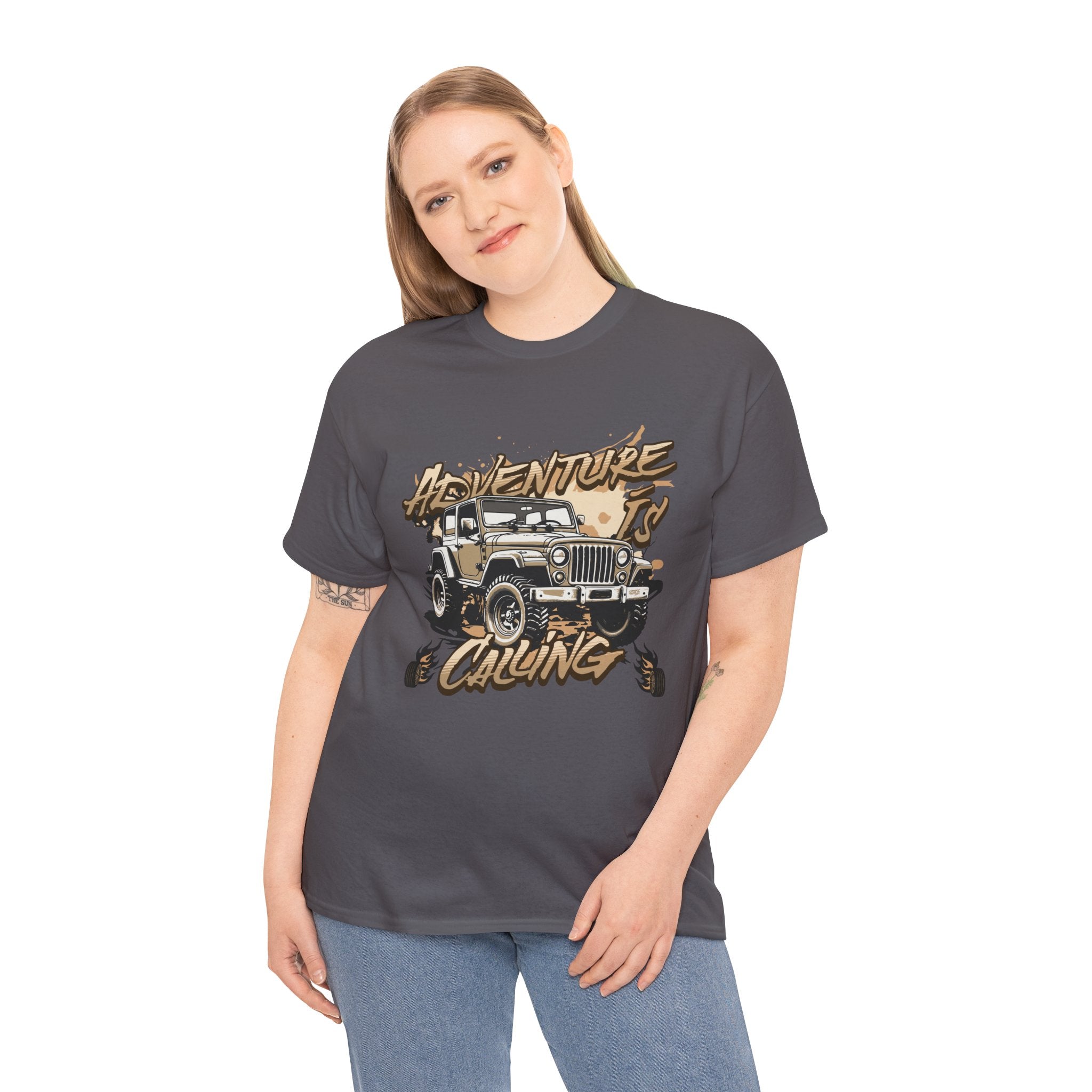 Adventure Is Calling Jeep T-Shirt - Vintage Off-Road Graphic Tee